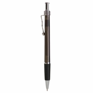 ON™ Snap pen with frosted barrel, metal wavy clip and rubberised grip