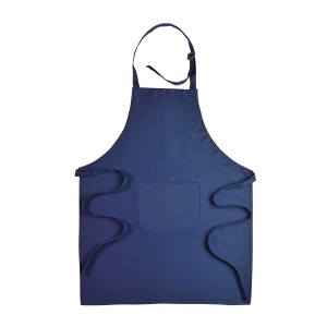 ON™ 30% cotton/70% polyester (180 g/m2) long cooking apron with front pocket and plastic buckl