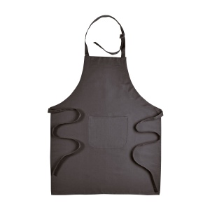 ON™ 30% cotton/70% polyester (180 g/m2) long cooking apron with front pocket and plastic buckl