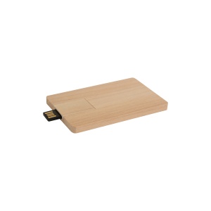 ON™ 4GB wooden card shape USB pendrive.