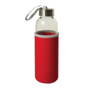 ON™ Glass bottle with stainless steel lid and neoprene pouch (500 ml)