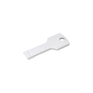ON 4 GB key-shaped metal pen drive with hole for keychain. Upload on request with delivery