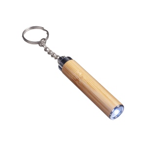 ON Bamboo LED flashlight with key ring, 3 LR41 batteries included