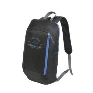ON Black 600D polyester backpack with 2 pockets and coloured zips. Padded straps and back - Img 10