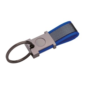 ON Breloc din metal brunat și PU bicolor, cu spațiu potrivit pentru logo-ul din rășină