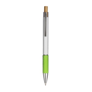 ON Click pen in aluminum. Colored grip with velvety effect, clip and metal details