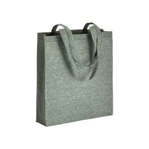 ON Geantă de cumpărături din bumbac reciclat 150 g/m2, efect melanj, mânere lungi și clin - Img 9