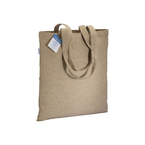 ON Geantă de cumpărături din bumbac reciclat, 280 g/m², cu emisii neutre de carbON, mânere lungi