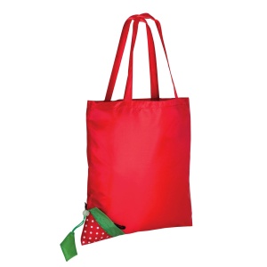 ON Geantă de cumpărături pliabilă în formă de căpșună, din poliester 190T, cu frunză persONalizabilă
