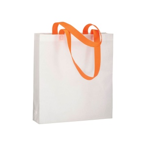 ON Heat-sealed 80 g/m2 non-woven fabric shopping bag with gusset and long handles