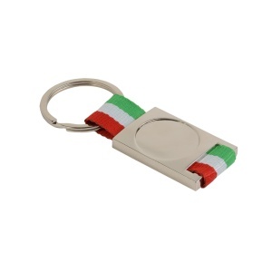 ON Metal and nylon key chain. Centre to be customised with resin logo