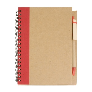 ON Notebook din hârtie reciclată, cu inele, foi albe (70 de pagini) și pix din cartON - Img 4