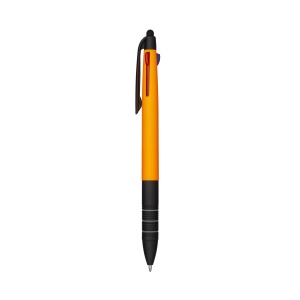 ON Plastic snap pen with 3 refills in blue, black and red, and touchscreen rubber tip - Img 17