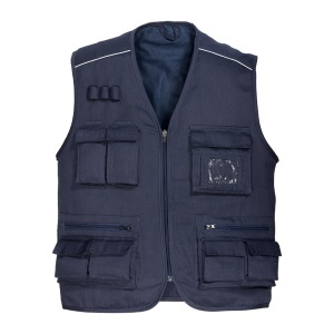 ON Polycotton multi-pocket vest, zipper closure, 5 front pockets