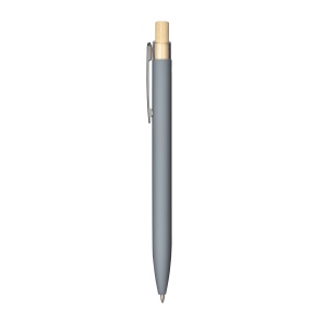 ON Rubberized recycled aluminum snap pen. Burnished details , bamboo button - Img 7