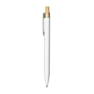 ON Rubberized recycled aluminum snap pen. Burnished details , bamboo button - Img 17