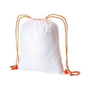 ON Rucsac din poliester alb 210T cu închidere tip șnur și șnururi colorate - Img 1