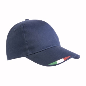ON Șapcă de baseball din poliester cu 5 panouri și imprimeu tricolor cu steagul Italiei - Img 1