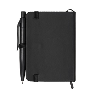 ON Set de Notebook e cu copertă rigidă din PU și mini pix. Semn de carte din satin cu închidere elastică și cutie. - Img 2