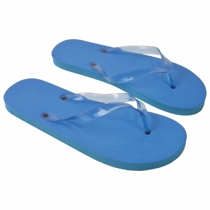ON UNISEX flip-flops with PE (114 g) sole and transparent PVC straps. One size (36-39)