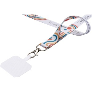 PF Addie sublimation RPET lanyard with phone holder and safety breakaway