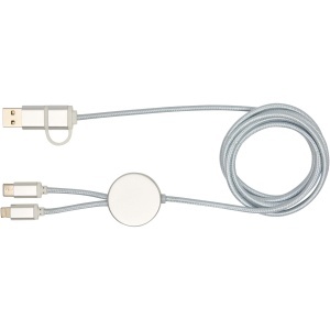PF Cablu Alasia 5 în 1 din aluminiu reciclat și plastic, 150 cm, pentru sincronizare de date și încărcare rapidă de 27 W