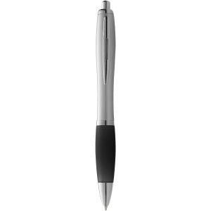 PF Nash ballpoint pen silver barrel and coloured grip (blue ink)