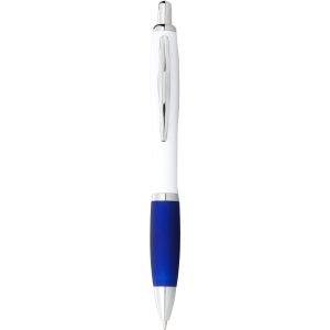 PF Nash ballpoint pen with white barrel and coloured grip (black ink)