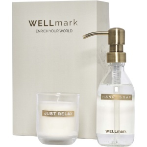 PF Set dozator de săpun de mâini Wellmark Discovery 250 ml și lumânare parfumată 150 g