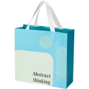 PF Smartfold 230 g/m2 paper bag with ribbon handles and gloss lamination - 31 x 12 x 31 cm