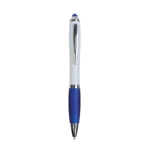 Plastic twist pen with white barrel, rubberised coloured grip - Img 7