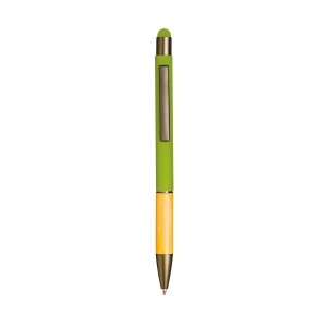 Push button aluminium ball pen with bamboo handle and color touch - Img 4