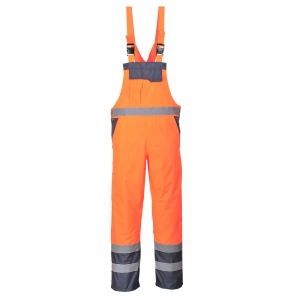 PW Hi-Vis Breathable Contrast Rain Bib and Brace