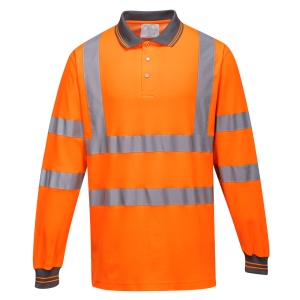 PW Hi-Vis Cotton Comfort Polo Shirt L/S