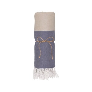 Recycled cotton beach towel 180 g/m2. Melange effect and fringes - Img 12