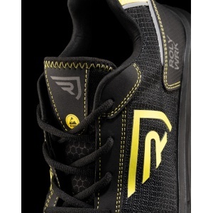 RO WORKWEAR SHOES BERYL - Black NET + Black Nubuck Microfiber + Reflective printing