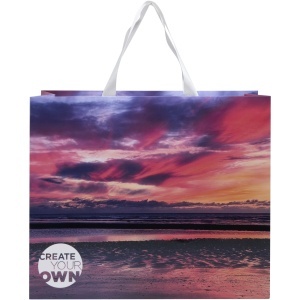 Smartfold 230 g/m2 paper bag with ribbon handles and gloss lamination - 42 x 12 x 35 cm - Img 5