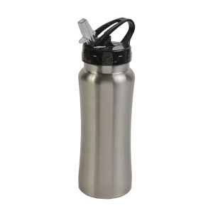 Sticlă sport din oțel inoxidabil cu perete simplu și pai (600 ml) - Img 2