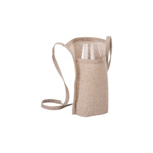 Tasting glass holder in recycled cotton 150g/m2, with 90 cm string. - Img 3