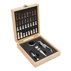 TOP BAMBOO CHESS - Wine set with chess game - Img 2