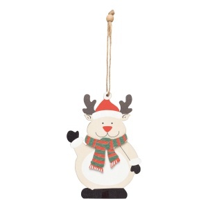 TOP WOODEN SNOWI - Present / Christmas tree pendant - Img 1