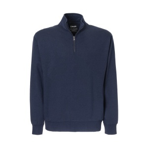 Unisex half-zip sweatshirt in regenerated cotton and polyester 280 g/m2