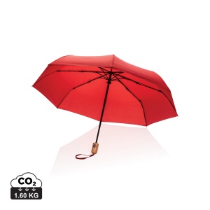 XD™ 21" Impact AWARE™ RPET 190T bamboo auto open/close umbrella