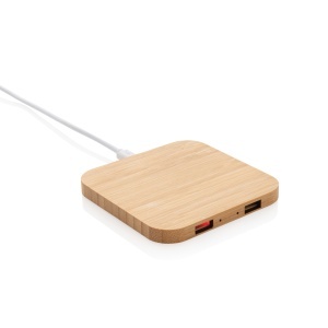 XD Bamboo 5W wireless charger with USB - Img 2