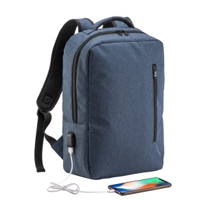 300D Polyester laptop backpack with 3 pockets. Laptop principal pocket and side pocket - Img 4