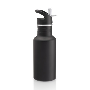 Aluminium sport bottle with straw (600 ml)