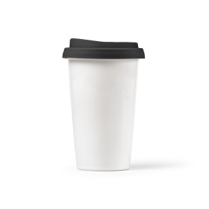 AO Cana de călătorie Tagus din ceramică 330 ml. Perete dublu cu capac colorat