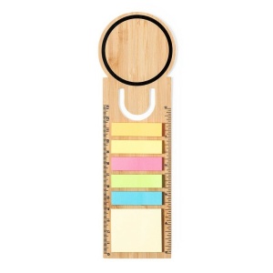 AX™ Bamboo memo holder, sticky notes, bookmark, ruler, notebook - Img 4