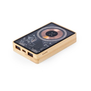 AX™ Magnetic wireless bamboo power bank 5000 mAh, wireless charger 15W - Img 2