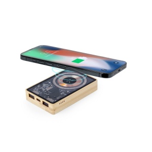 AX™ Magnetic wireless bamboo power bank 5000 mAh, wireless charger 15W - Img 5